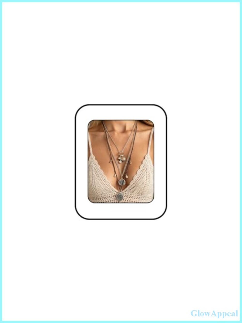 Boho Layered Necklace Set Heart Teardrop Pearl Pendant Alloy 3 Piece